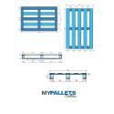 Palete de madeira 800 x 1200 x 127 - 4 entradas - leve