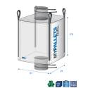 Big bag voor voedingspoeders en meel 91X91X170 - 1500 kg - vulgoot - ontlaadgoot