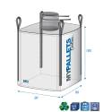Big Bag bouwpuin 90 x 90 x 100 cm, 1 ton, met vulgoot